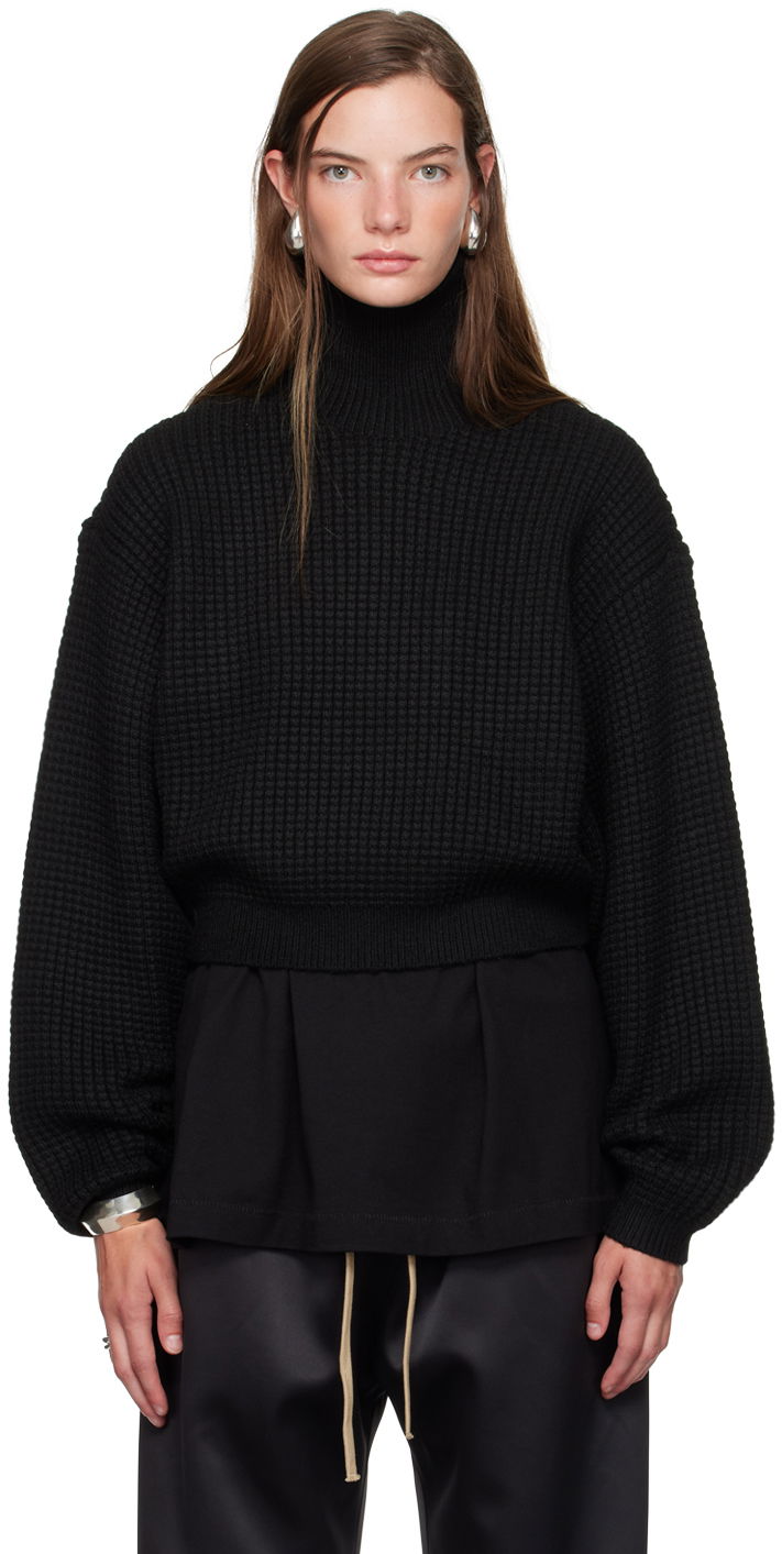 Villapaita Fear of God ESSENTIALS Cropped Turtleneck Sweater Musta | 192BT247320FW