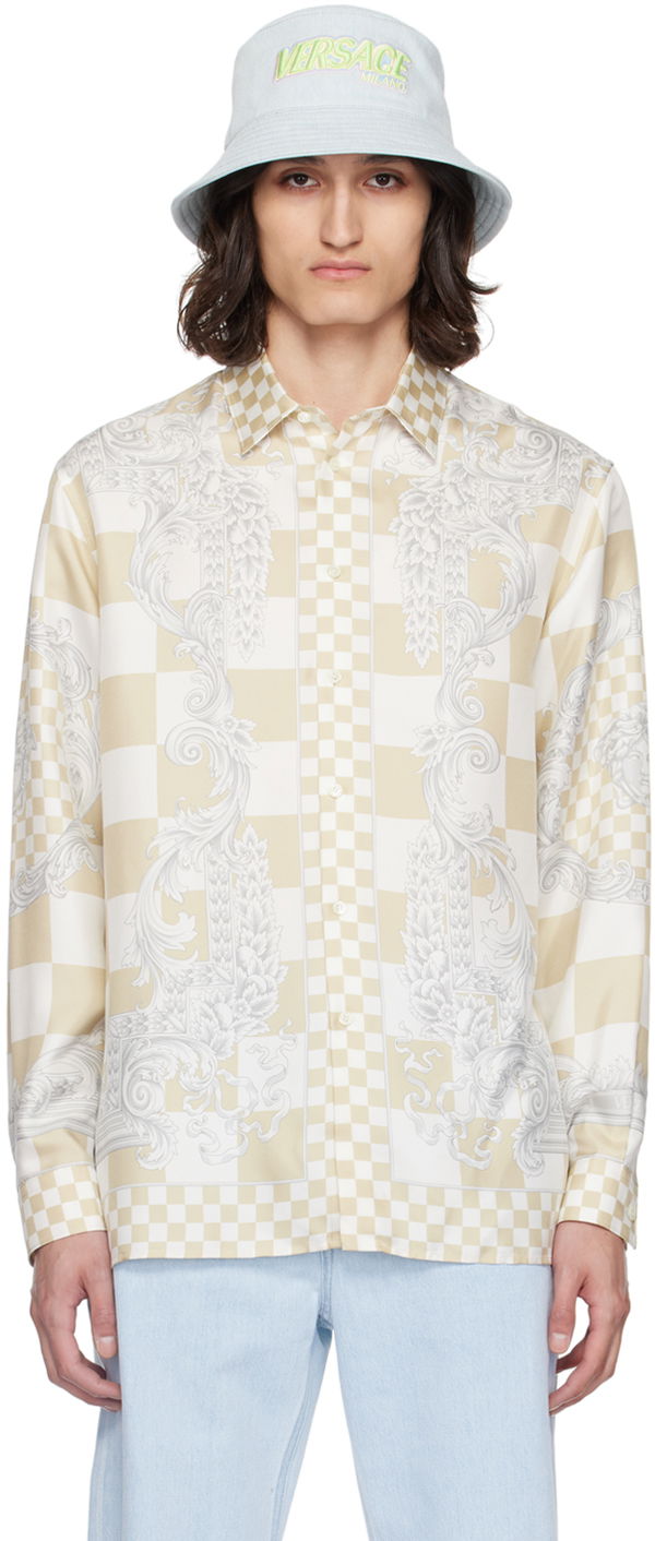 Paita Versace Beige & White Medusa Contrasto Shirt Beige | 1012141_1A10777