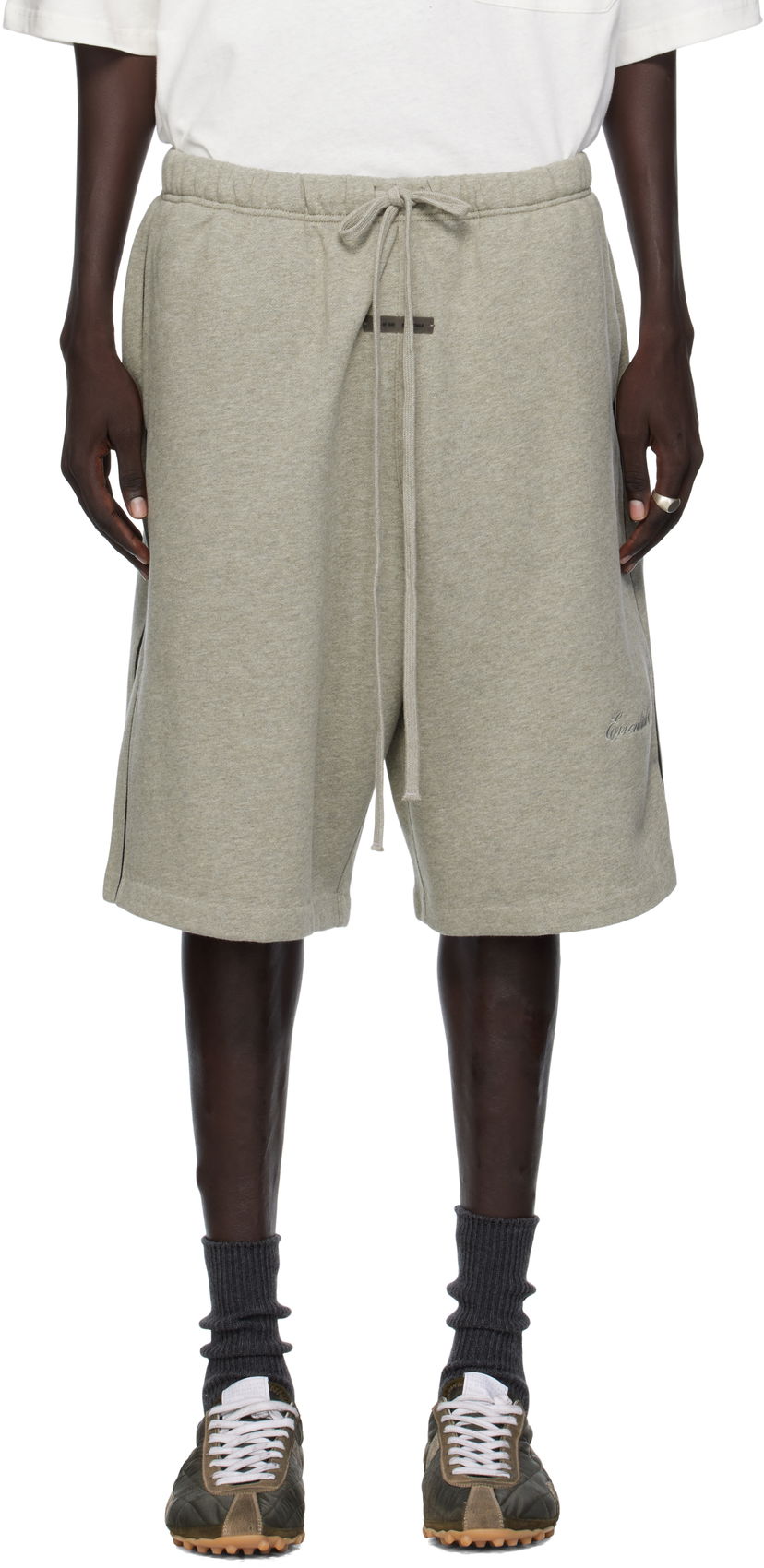 Shortsit Fear of God Fear of God ESSENTIALS Basketball Jersey Shorts Harmaa | 160SP254555F