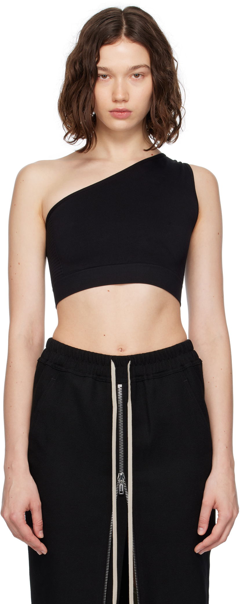 Rintaliivit Rick Owens Rick Owens Athena One-Shoulder Sport Bra Musta | RP02E4692 KSP