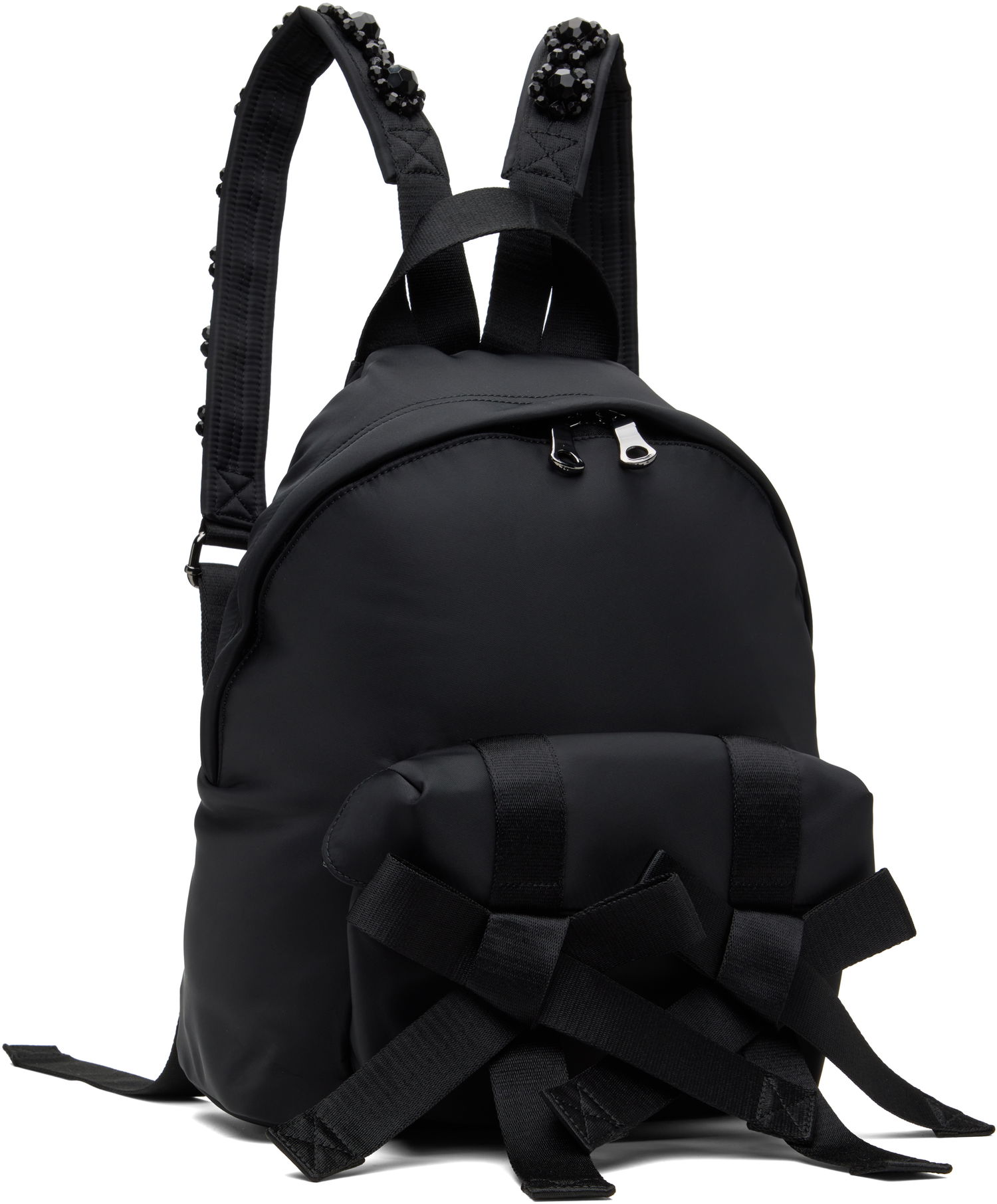 Reppu Simone Rocha Simone Rocha Beaded Utility Bow Backpack Musta | BAG179TB-M 0761, 1