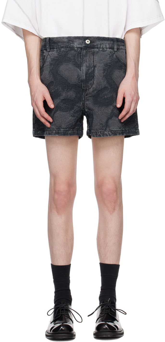 Shortsit Feng Chen Wang Feng Chen Wang Dragon Denim Shorts Musta | FUS17ST07, 0