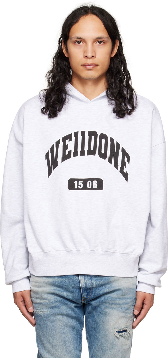 Huppari We11done We11done Print Hoodie Harmaa | WD-TH3-22-807-U-GY