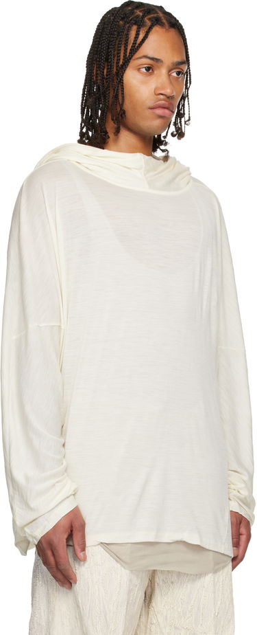 Huppari Rick Owens Concordians Loose-Fit Cowl Neck Tunic Hoodie Beige | RR02E1502 JSW, 1