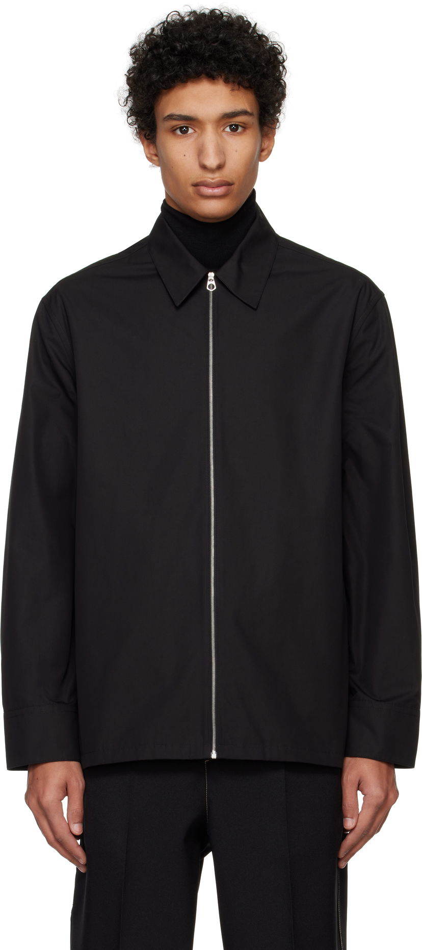 Paita Jil Sander Jil Sander Zip-Up Shirt Musta | J22DL0249_J45002