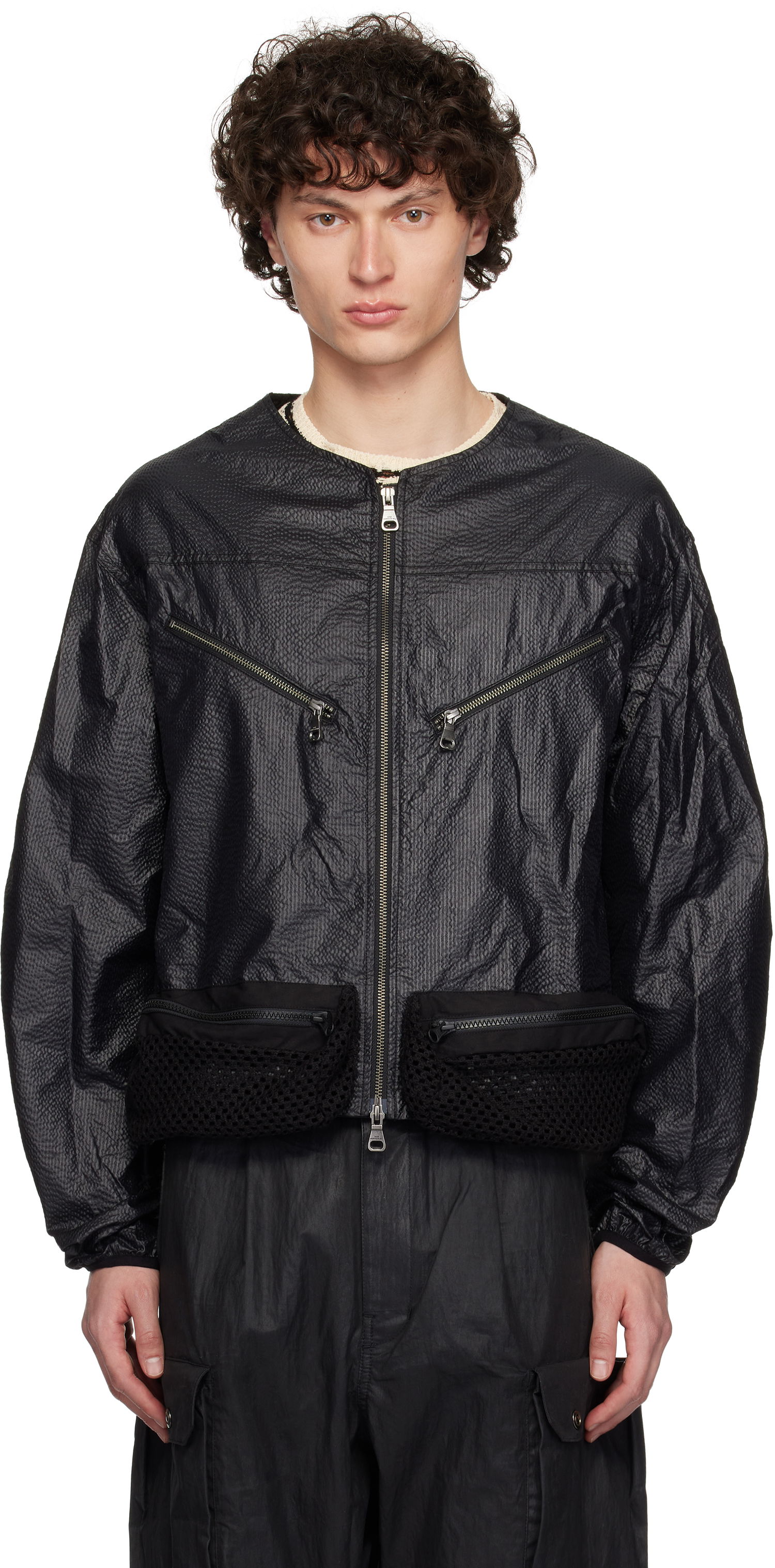 Bomber-takki Andersson Bell Andersson Bell Convex Collarless Bomber Jacket Musta | awa696m, 0