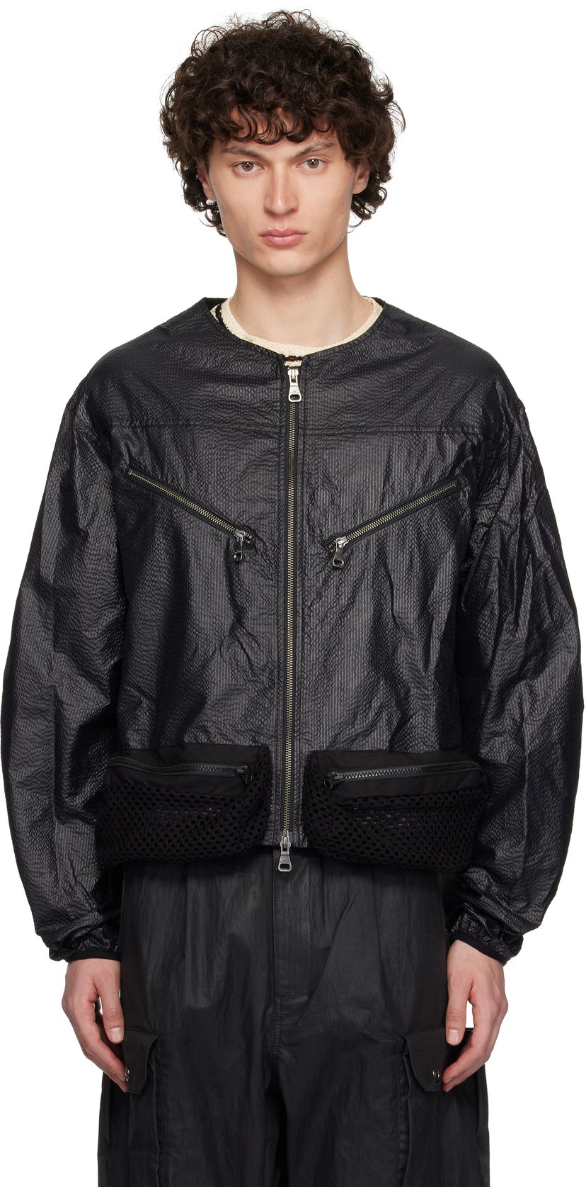 Bomber-takki Andersson Bell Andersson Bell Convex Collarless Bomber Jacket Musta | awa696m