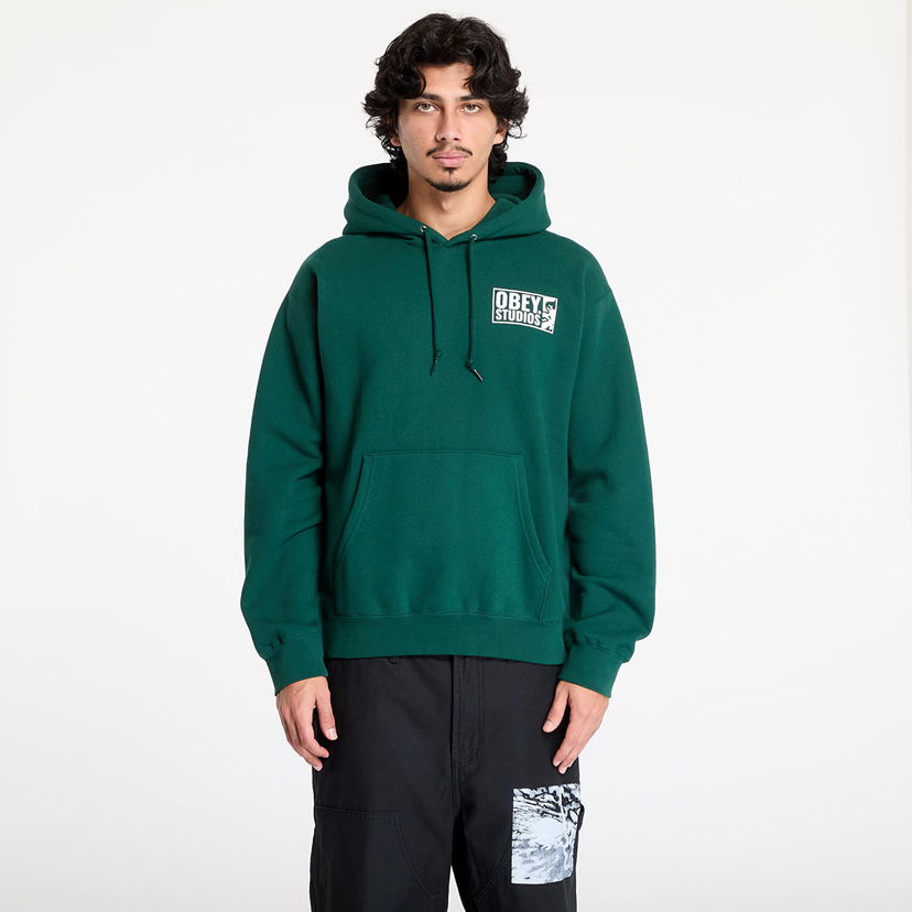 Huppari OBEY Studios Icon Hoodie Sweatshirt Vihreä | 112843977-RFR