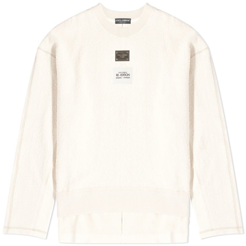 Huppari Dolce & Gabbana Dolce & Gabbana Re-Edition Crew Neck Sweatshirt Valkoinen | G9AJRTGG481-S9000