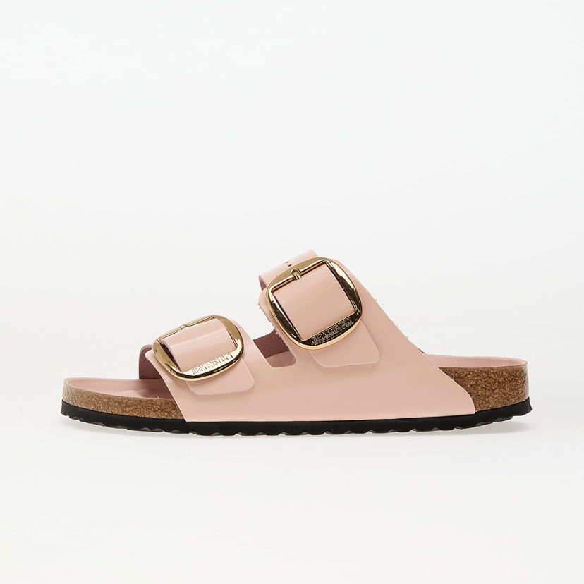Tennarit ja kengät Birkenstock Birkenstock Arizona Big Buckle Natural Leather Patent High-Shine Slides Vaaleanpunainen | 1029392
