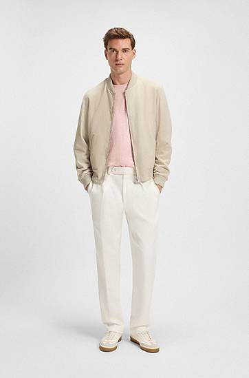 Housut BOSS BECKHAM x BOSS Stretch Cotton Trousers Valkoinen | 50549203, 1