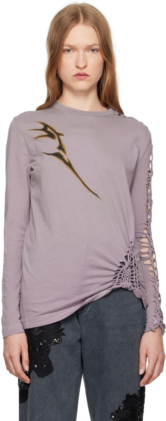 T-paita Collina Strada Collina Strada Tosh Long Sleeve T-Shirt Violetti | XX3377