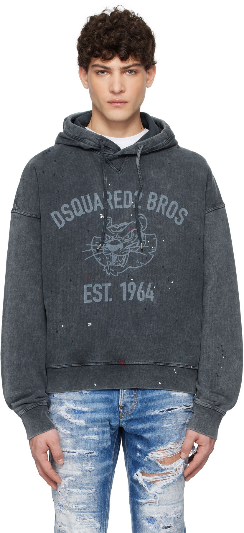 Huppari DSQUARED2 Dsquared2 Cypro Fit Hoodie Harmaa | S74GU0848_S25030