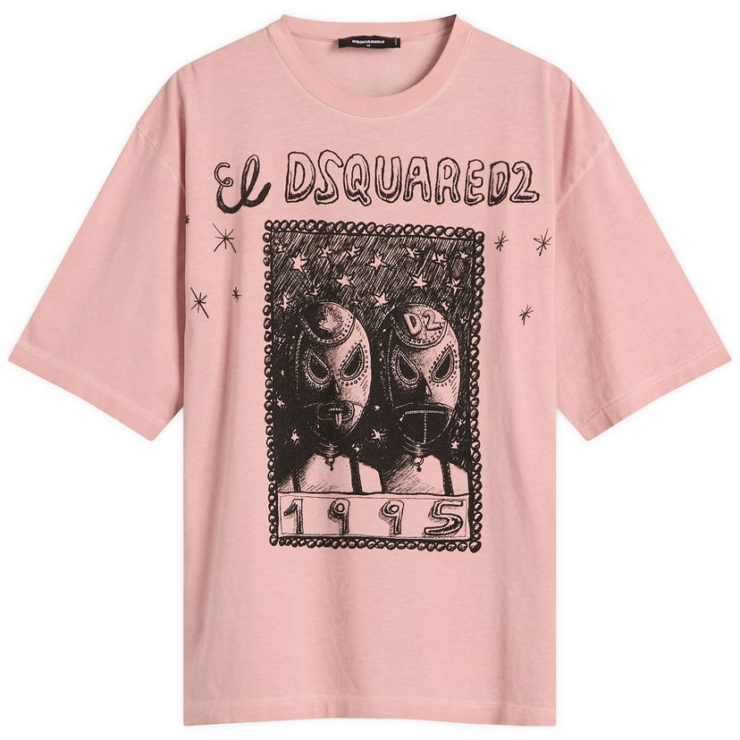 T-paita DSQUARED2 Dsquared2 Loose Fit Graphic T-Shirt Vaaleanpunainen | S71GD1555-D20035-235