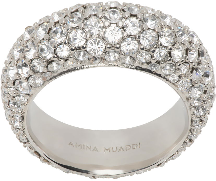 Sormus Amina Muaddi Amina Muaddi Cameron Crystal Ring Metallinen | CAMERON RING
