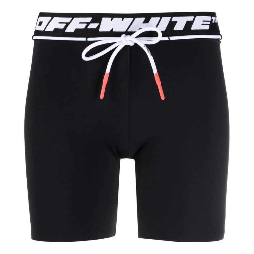 Shortsit Off-White Logo-Waistband Running Shorts Musta | OWVH025C99JER0011000