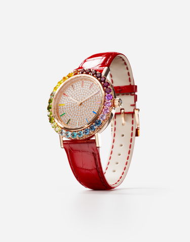 Katsella Dolce & Gabbana Dolce & Gabbana Iris Rose Gold Watch with Multi-Colored Gems and Diamonds Punainen | WWLB2GXA0XAR3723, 2
