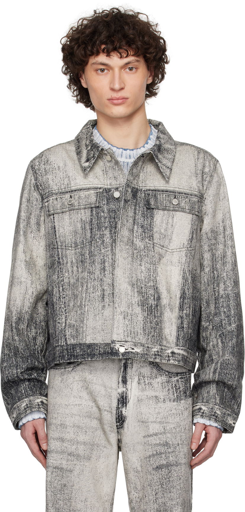 Takki Camper CAMPERLAB Paint Print Denim Jacket Harmaa | AU00021-001