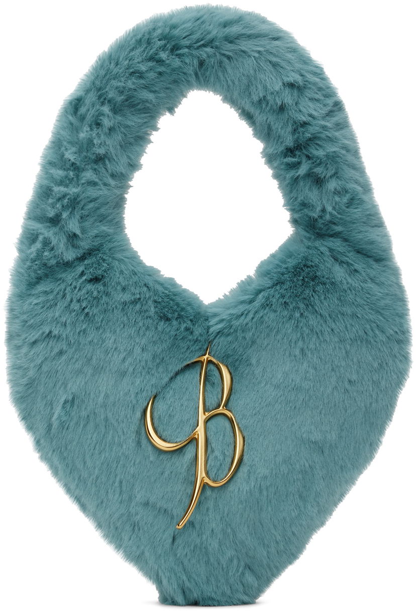 Käsilaukku Blumarine Blumarine Faux-Fur Heart Shaped Handbag Turkoosi | P322W141A