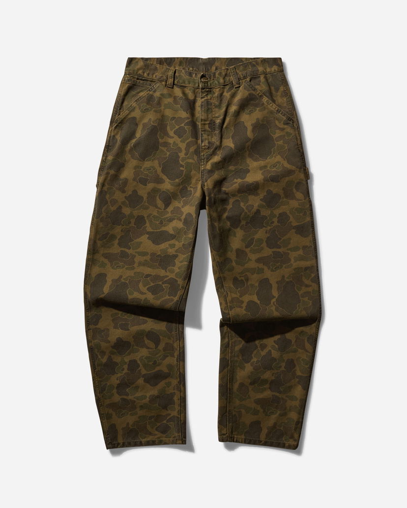 Housut Carhartt WIP Duck Single Knee Pants Camo Duck Green / Office Green Ruskea | I033896 2MQGD