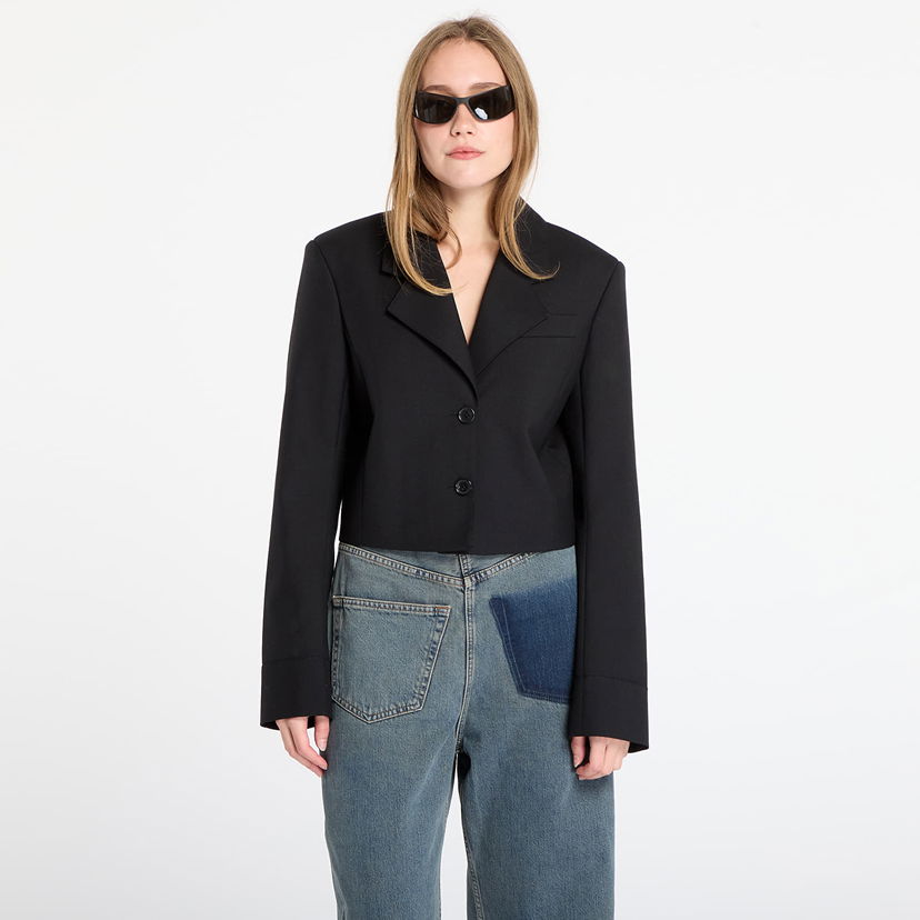 Takki Off-White Big Bookish Crop Jacket Musta | OWEF12LF25FAB0011047