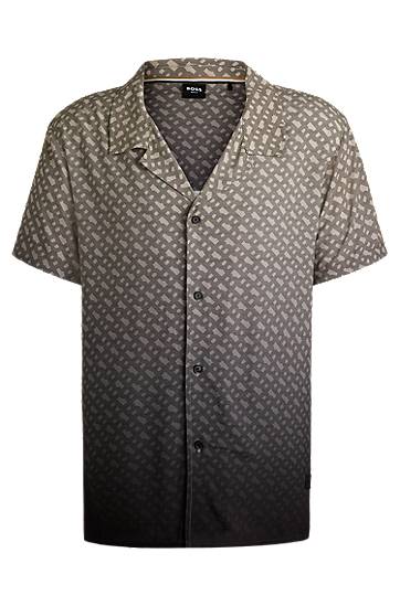 Paita BOSS Regular-Fit Monogram Print Degradé Shirt Harmaa | 50534342