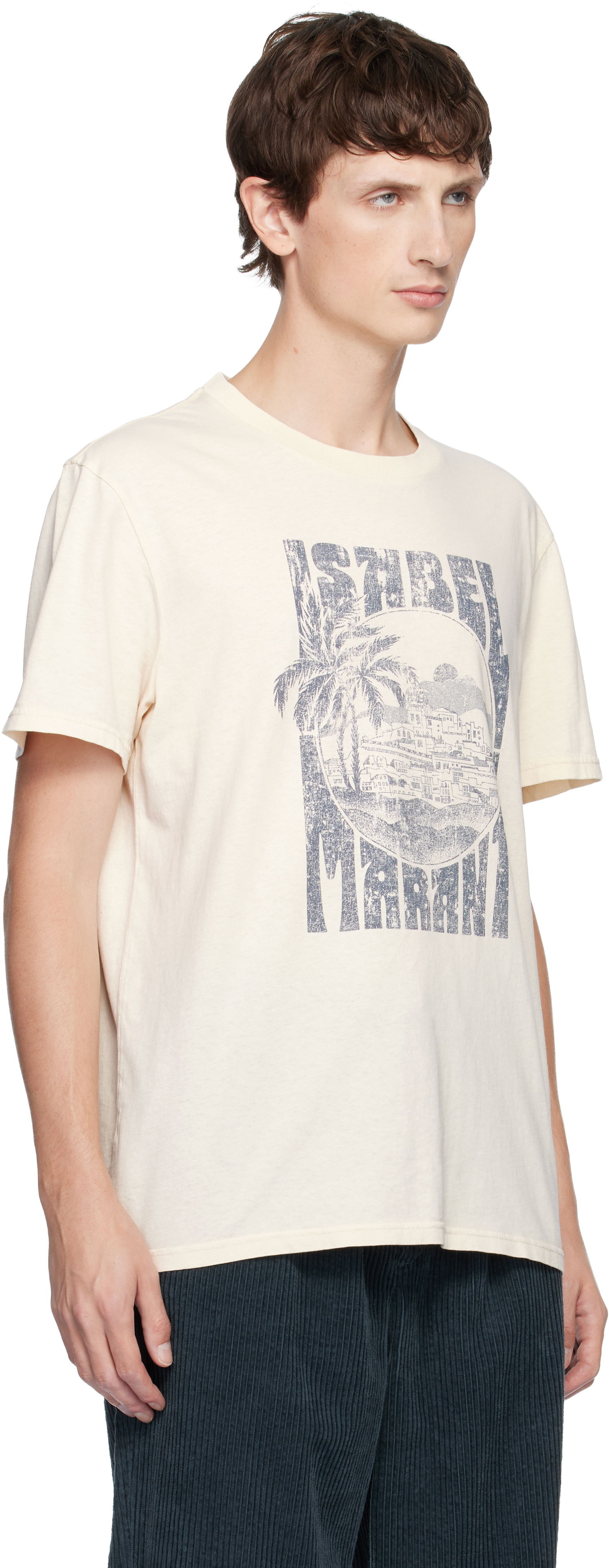 T-paita ISABEL MARANT Isabel Marant Honore Graphic Print T-Shirt Beige | 25ATS0052HB-C3N09H, 1