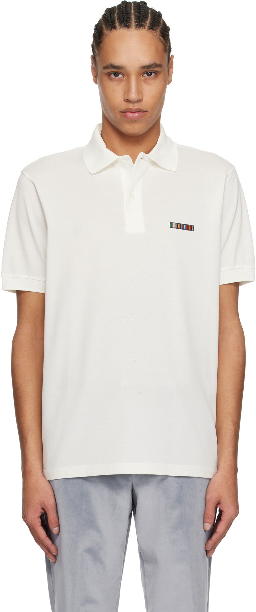 Poolopaita Paul Smith Paul Smith Signature Stripe Logo Cotton Polo Valkoinen | M1R-698P-NP4724-01