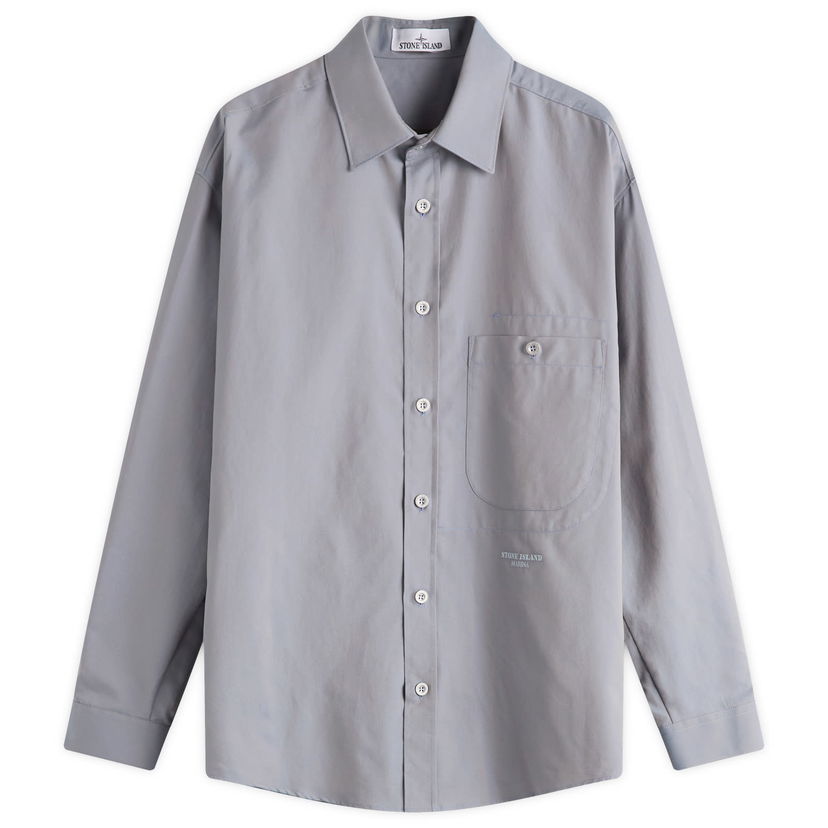 Paita Stone Island Marina Oxford Overshirt, Size Large Harmaa | K2S151100003-V0040