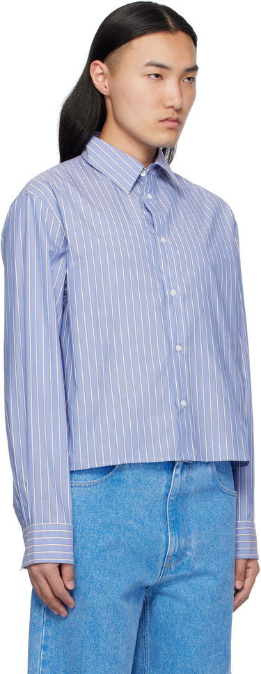 Paita Marni Marni Poplin Stripe Cropped Shirt Sininen | CUMU0337S0 UTC455, 1