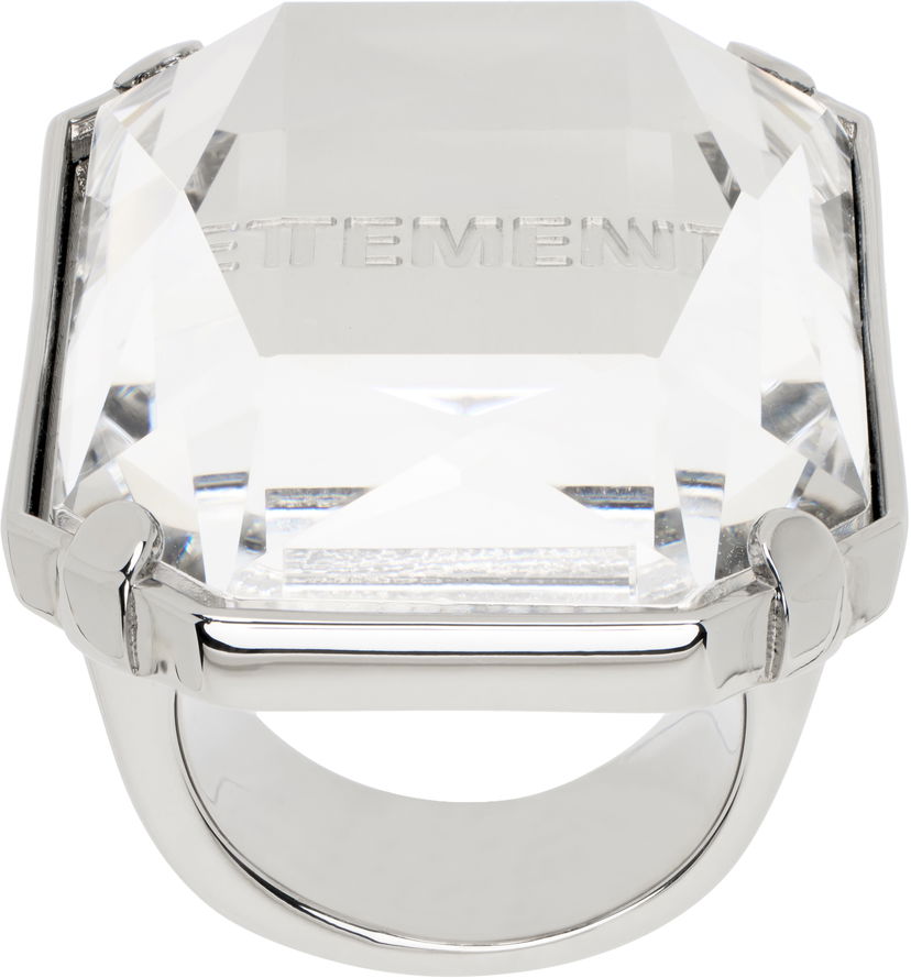 Sormus VETEMENTS Baguette Crystal Ring Metallinen | UA66RI120S