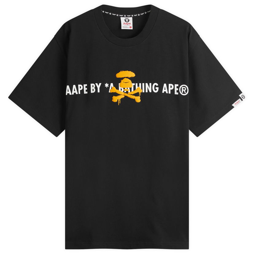 T-paita AAPE by A Bathing Ape AAPE Graffiti Neon Puff T-Shirt, Size Large Musta | AAPTEM1644XX-BLK