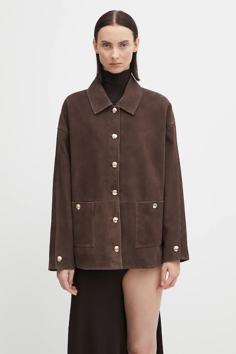 Takki Anine Bing Anine Bing Luca Oversize Suede Transitional Jacket Ruskea | A.01.11854