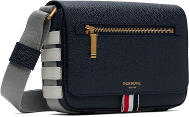 Olkalaukku Thom Browne Thom Browne 4-Bar Pebble Grain Small Reporter Bag Harmaa | UAG229A-00198, 4