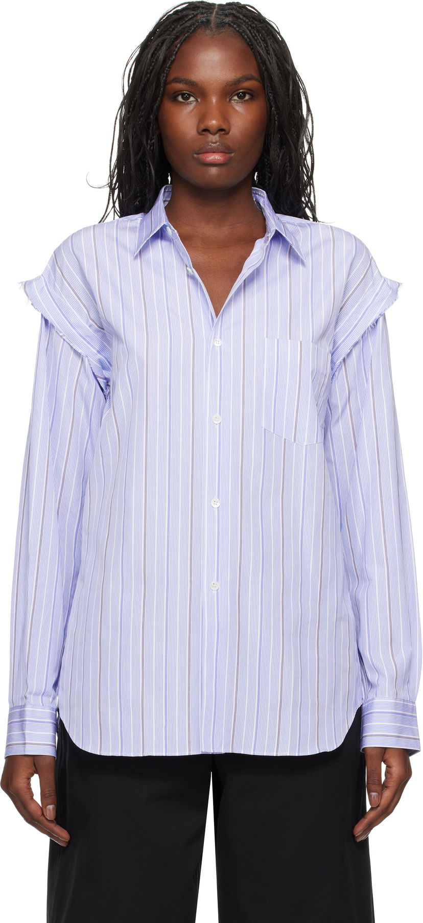 Paita Comme des Garçons Stripe Poplin Shirt Sininen | FN-B029-W24
