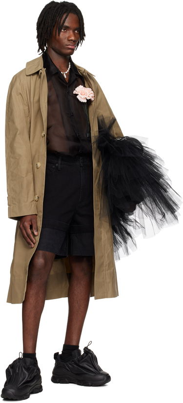 Shortsit Simone Rocha Simone Rocha Wide Leg Puddle Denim Shorts Musta | 4138B 1239, 3
