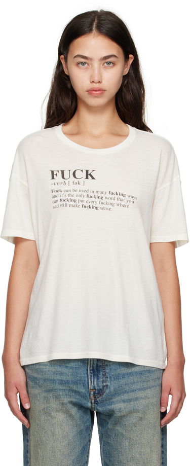 T-paita R13 R13 Relaxed T-Shirt "Fuck" Valkoinen | R13WK141-K115B, 0