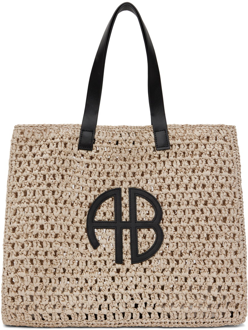 Kangaskassi Anine Bing Large Crochet Tote Bag Beige | A-13-2158-022, 0
