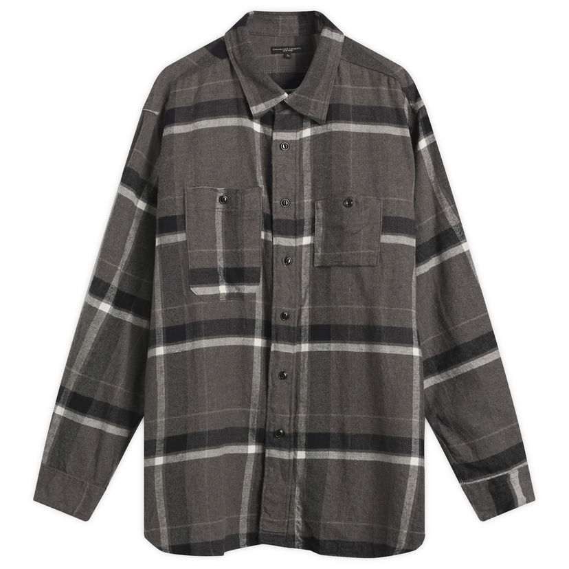 Paita Engineered Garments Engineered Garments Brushed Big Plaid Work Shirt, Size Small Harmaa | 25F1A007-ES071