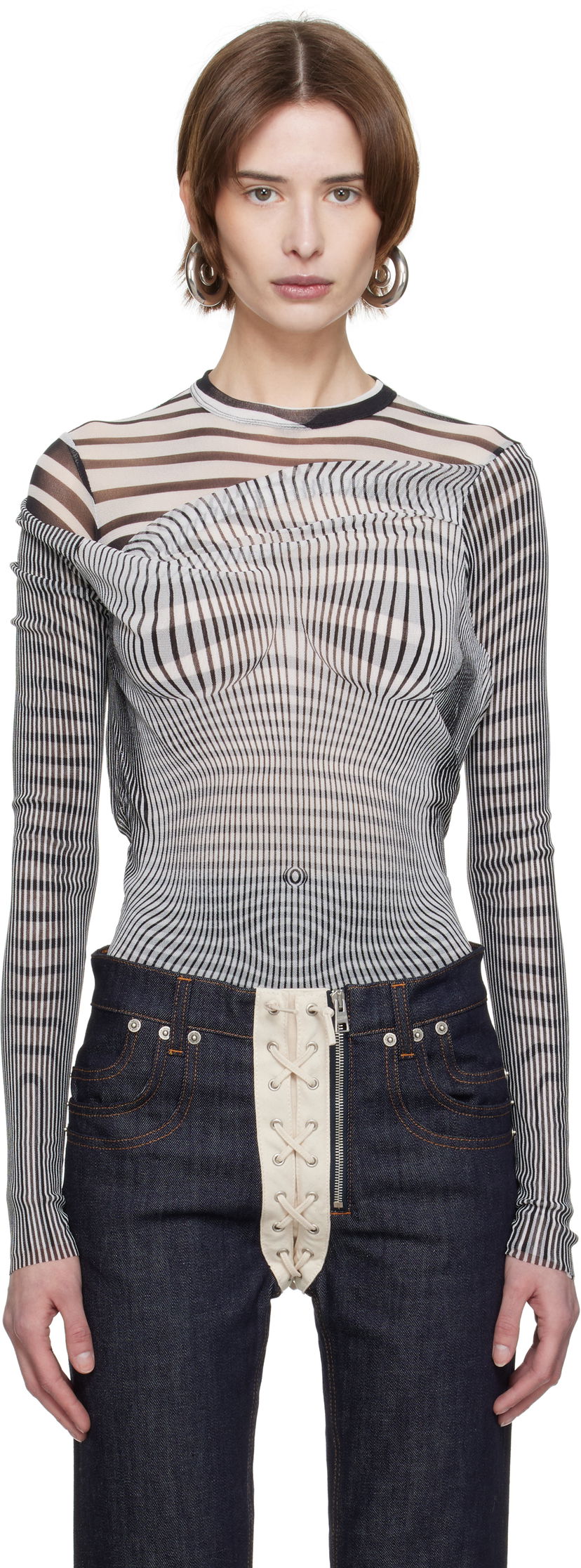 Villapaita Jean Paul Gaultier Jean Paul Gaultier Draped Body Morphing Bodysuit Monivärinen | 25/33-F-BD061-T578-0100