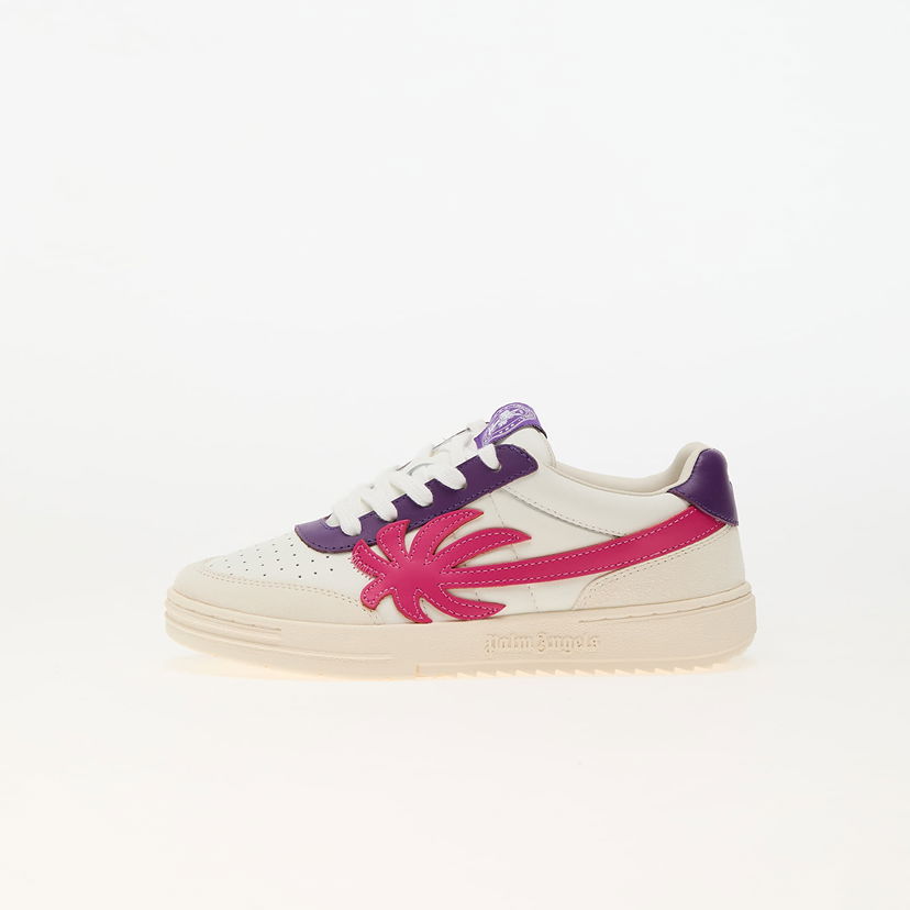 Tennarit ja kengät Palm Angels Palm Beach University Leather White Fuchsia Valkoinen | PGIA014F24LEA0020132