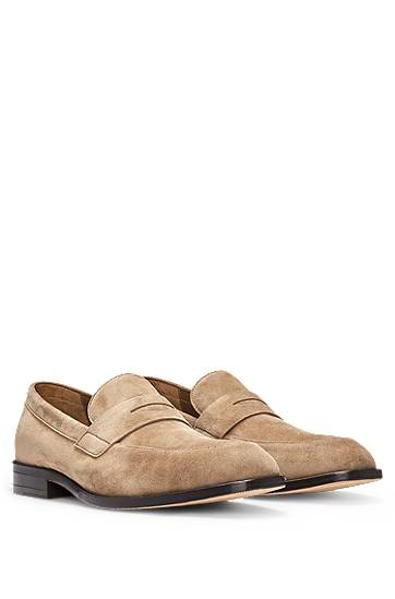 Tennarit ja kengät BOSS Suede Penny Loafers Beige | 50541729