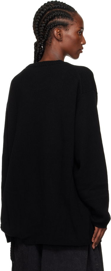 Villapaita Yohji Yamamoto YOHJI YAMAMOTO String Round Neck Sweater Musta | HL-K04-184, 2