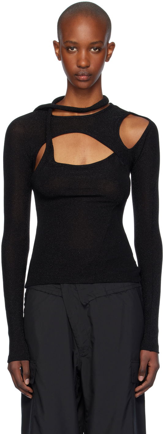 T-paita Ottolinger Ottolinger Layered Cutout T-Shirt Musta | 1040103921
