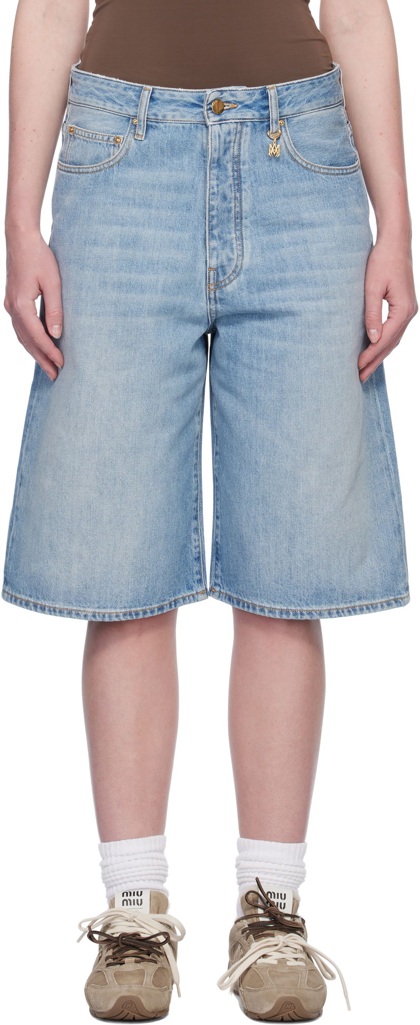 Shortsit AMIRI AMIRI Faded Denim Shorts Sininen | AWDNSH1006