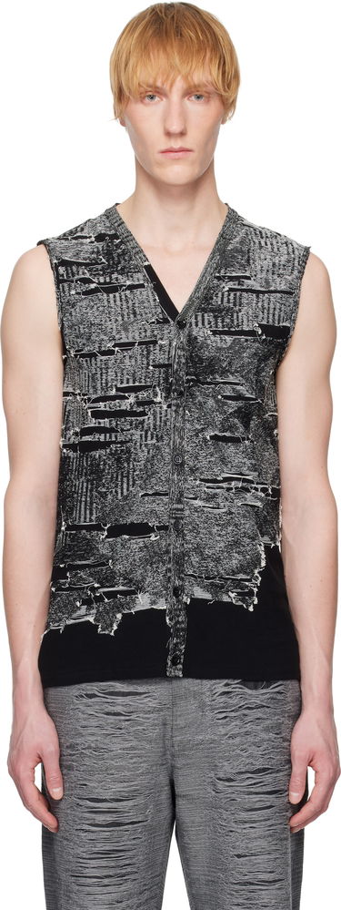 Villapaita Diesel Diesel K-Callisto Distressed Knit Vest Musta | A19222-0AFBV-900, 0