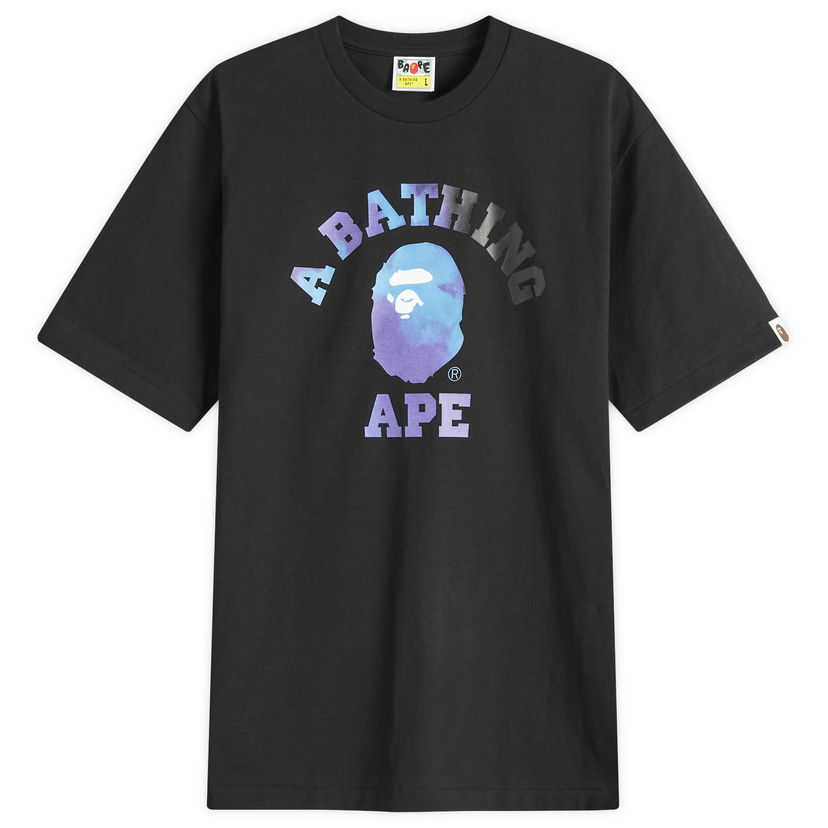 T-paita BAPE Tie Dye College Graphic T-Shirt Musta | 001TEK801032M-BK2