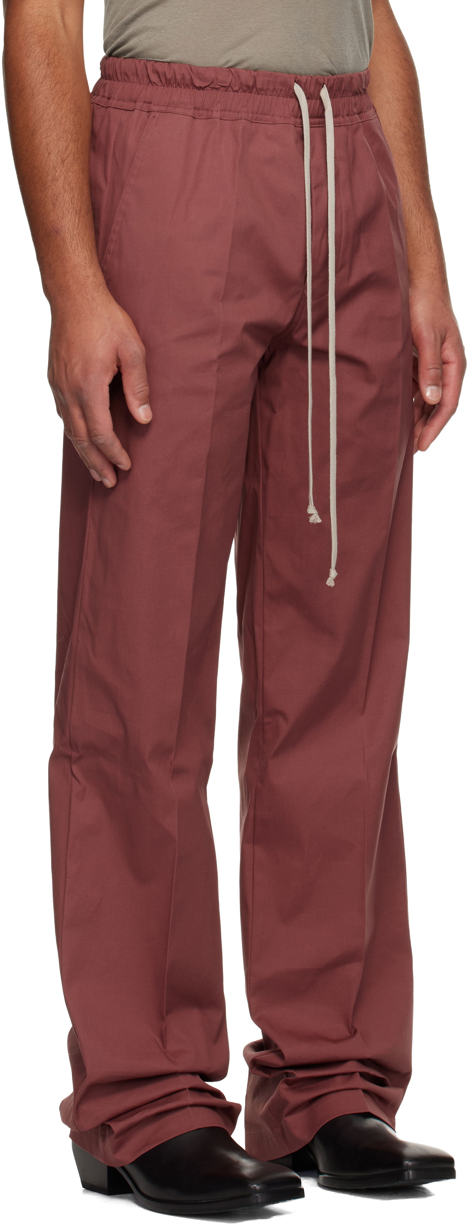 Housut Rick Owens Concordians Dietrich Drawstring Trousers Burgundia | RU02E1378 TE, 1