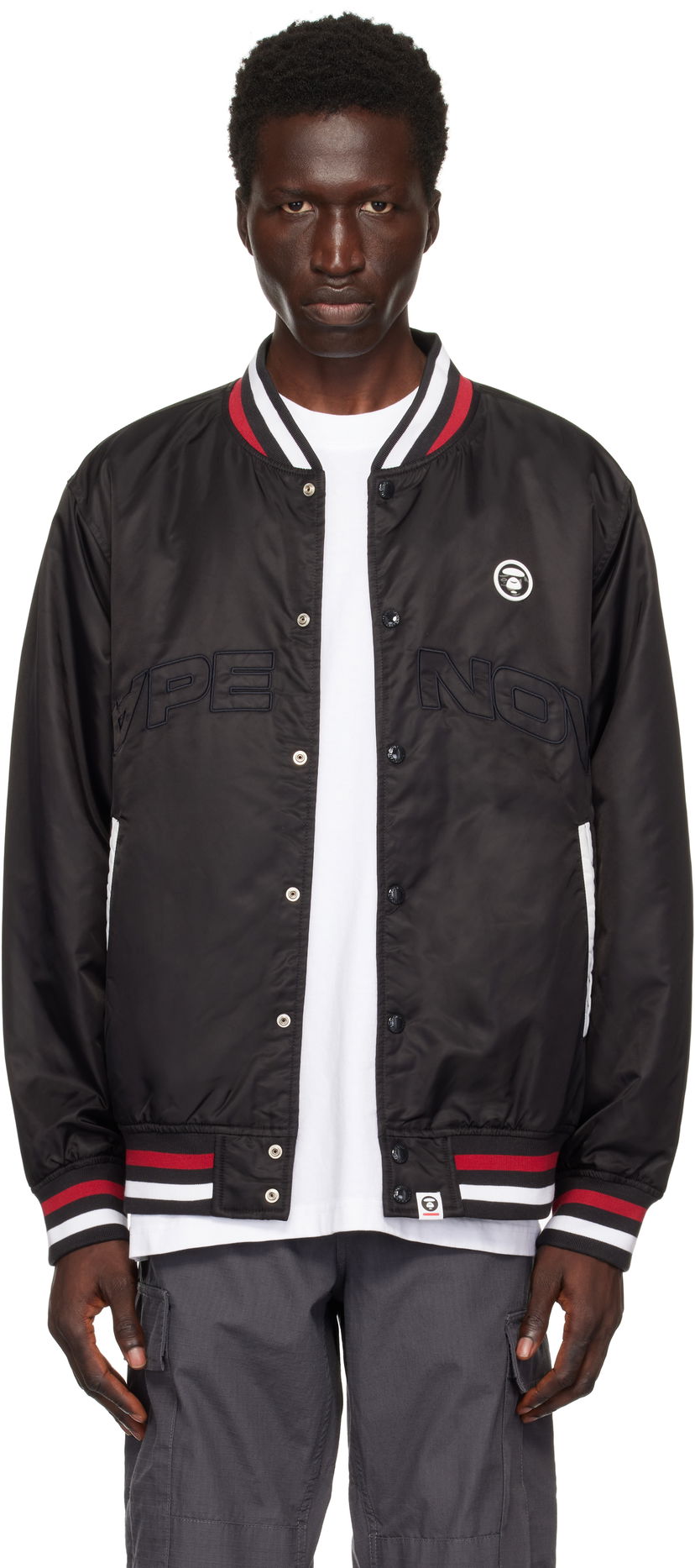 Bomber-takki AAPE by A Bathing Ape AAPE by A Bathing Ape 'AAPE Now' Bomber Jacket Musta | AAPJKM7656XXNBKX