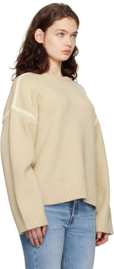 Villapaita TOTEME Embroidered Sweater Valkoinen | 241-WRT1025-YA0004, 4